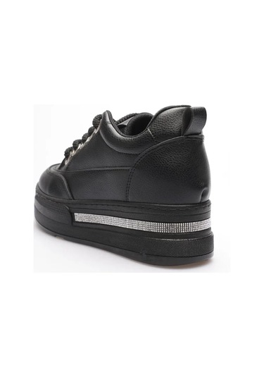 Trendella Kadın Siyah Tabanlı Siyah Gizli Topuklu Sneaker Tr04ms01d Beyaz