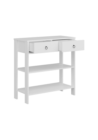 Dekorosso Luke Modern Dekoratif 2 Çekmeceli 2 Raflı Dresuar Beyaz