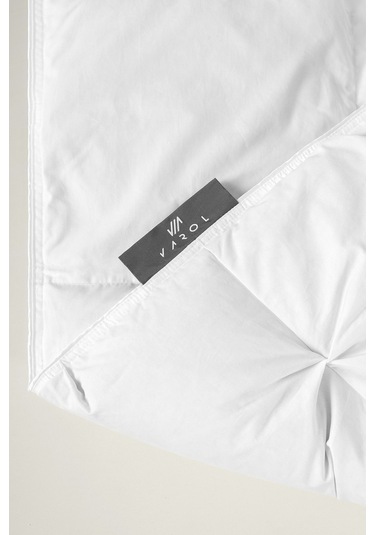 Varol El Yapımı Queen Kaz Tüyü Yorgan %90 Gıdık / %10 Sırt Tek Kişilik 155 215 Cm Beyaz