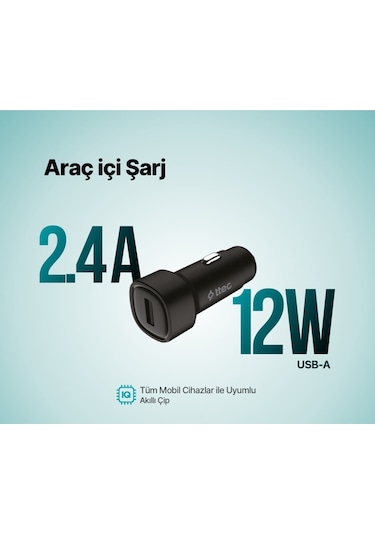 Smartcharger 2.4a Araç Şarj Usb Tek Başlık 2,4a/12w