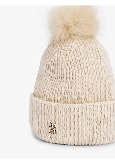 Tommy Hilfiger Tommy Hılfıger Kadın Bere Aw0aw16848-aa8 Krem