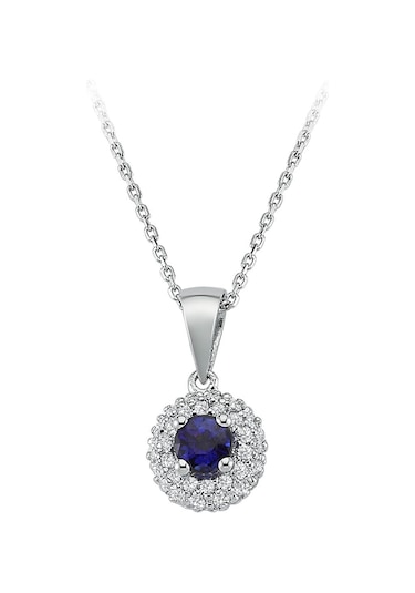 Sirius 0.30 Karat Pırlanta Ve Safir Taşlı 18K Kolye 0804P0161