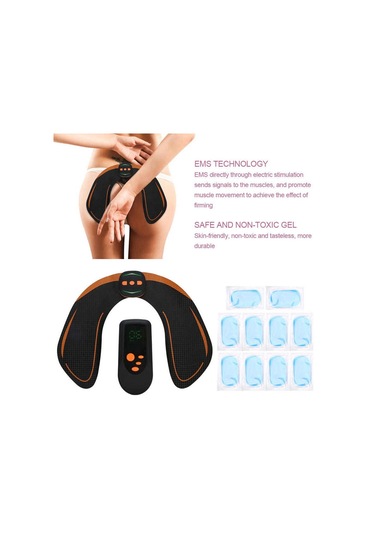 Kalça Kaldırma Eğitmeni Ems Kalça Elektrikli Usb Şarjlı Uzaktan Kumanda Siyah - Turuncu