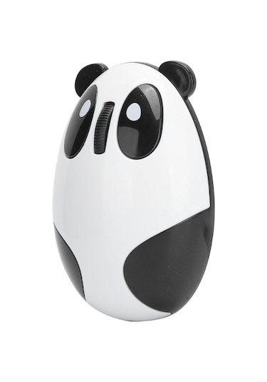 Lemestar Kablosuz Panda Desenli Optik Fare - Yenilenebilir Pil, 10m Menzil, 1200 Dpı, Usb Alıcı, 3 Tuşlu Beyaz-siyah