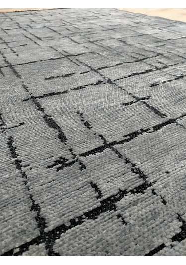 Çam Halı Bodrum Bdr 123 Antrasit Özel Latex Kaymaz Tabanlı Kilim