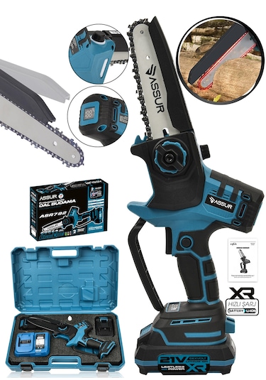 Assur Asr792 21v Çift Akülü Testere Mavi
