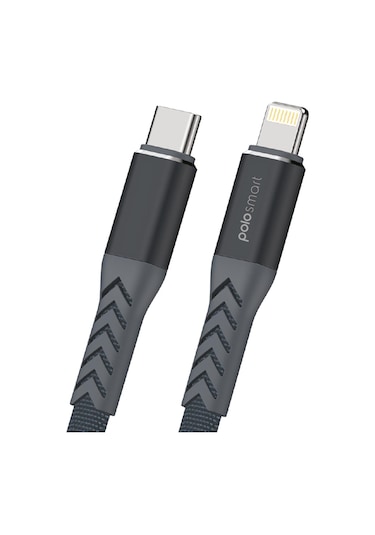 Polosmart PSM76 1.2 Metre Type-c to Lightning Şarj Kablosu Siyah