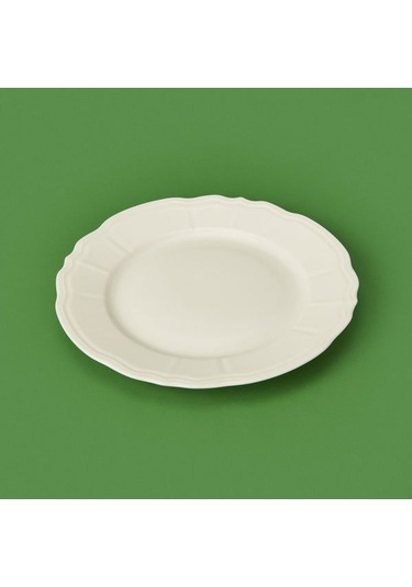 Tulu Porselen Tiffany Servis Tabağı - Krem - 25 Cm Krem