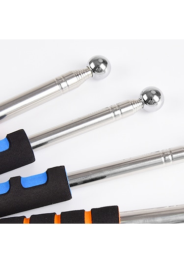 Konesam 130cm Turuncu Genişletilebilir Seramik Duvar Boşluk Testeri - Paslanmaz Çelik Konfor Kolu Denetim Çekiçi