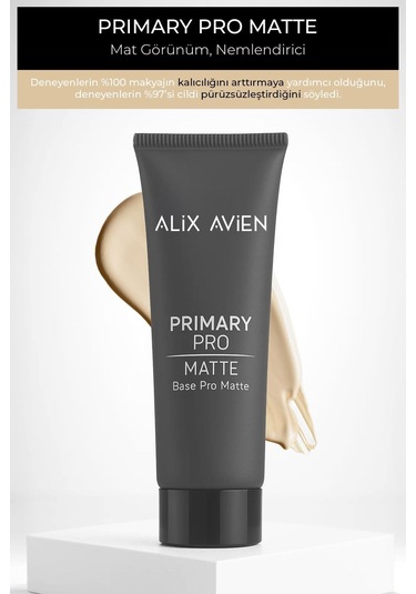 Alix Avien 12 Saat Kalıcı Pürüzsüz Ve Mat Görünüm Sağlayan Nemlendirici Mat Makyaj Bazı 30 ML