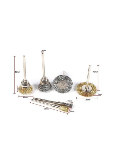 Geeksen 45 Parça Gümüş Çelik Fırça Seti - Elektrikli Taşlama Aleti İçin Pas Kaldırıcı, Metal Yüzey Temizleyici Ve Parlatıcı Uçlar
