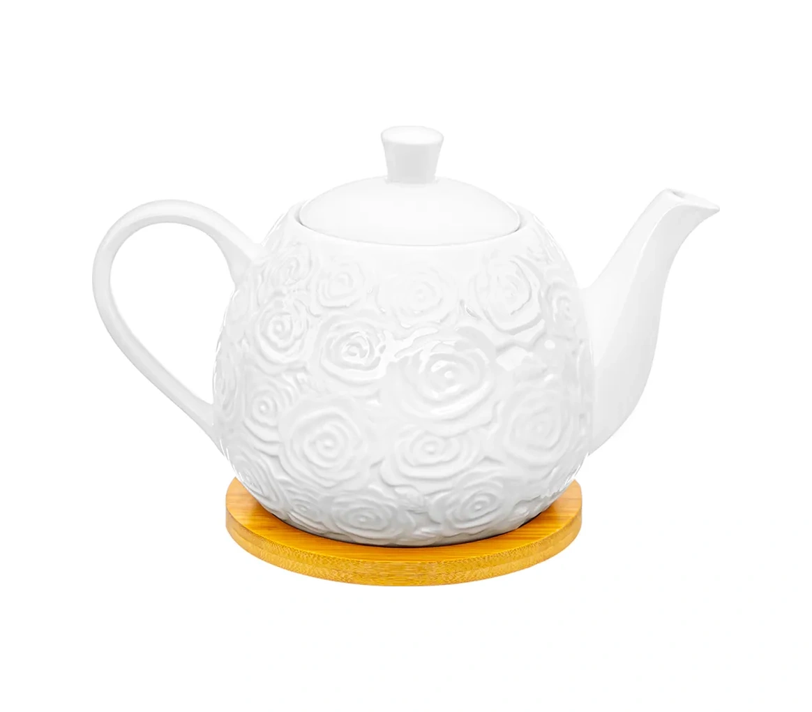 Elan Gallery "gül" Desenli Ayaklı Demlik Çaydanlık, 900 Ml 209675168 Beyaz