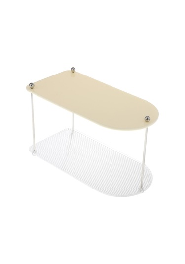 Suntek Katmanlı Vanity Organizatör Tepsi Yatak Mutfak Dresser Baharat Rafı 2 Katmanlı Beyaz