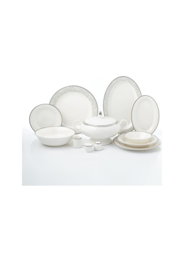 Maxx Doria Palace Silver Paisley 12 Kişilik 72 Parça Yemek Takımı Pa2049 Beyaz
