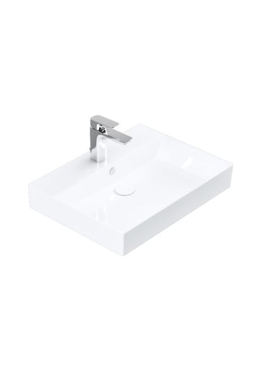 Lucco Stance 60 CM Konsollu Dikdörtgen Lavabo Beyaz