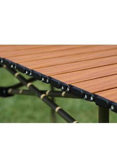 Alüminyum Kamp Masası Xxl Katlanabilir 120 55 50 Ahşap Rengi Kahverengi