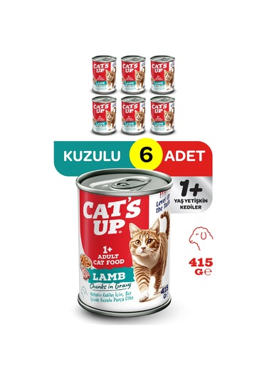 Cats Up Yaş Yetişkin Kedi Maması Kuzu Etli 415gr 6lı