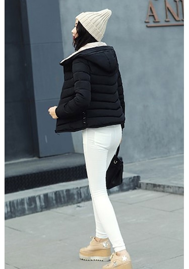 Barbora Kışlık Kapüşonlu Kadın Şişme Mont 1912siyah55 001