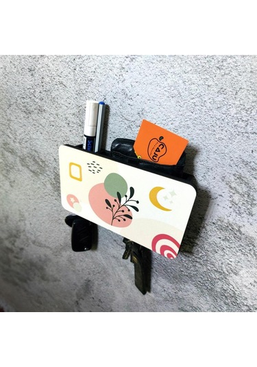 Dekoratif Geometrik Desenli Bölmeli Anahtarlık Duvar Askısı Diğer