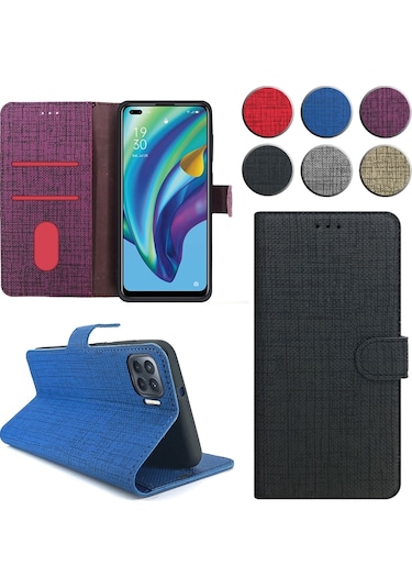 Oppo Reno4 Lite Kilif Fitcase Fabric Kapakli Cüzdanli 514449249