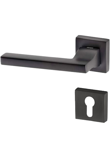 Doğanlar Turkuaz Antrasit Rozetli Kapı Kolu Takım-yale Kol