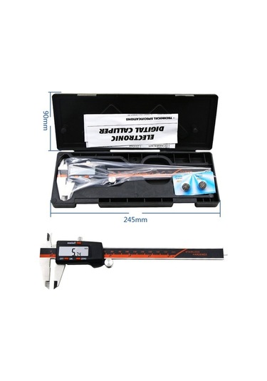 Pazly 0-150mm Dijital Elektronik Paslanmaz Çelik Gövde Sürmeli Kumpas, 3 Birim Mm/inç/f Diğer