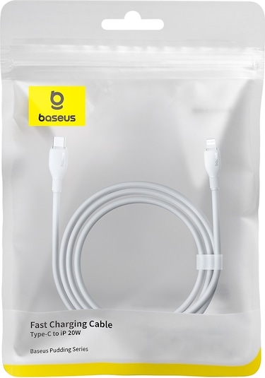 Baseus Pudding Serisi 20w Type-c - 8 Pin Hızlı Şarj Veri Kablosu, Uzunluk:1,2m