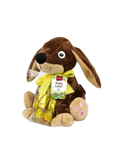 Favorina Happy Easter Müzikli Hareketli Peluş Köpek Ve Sütlü Çikolatalar 82g