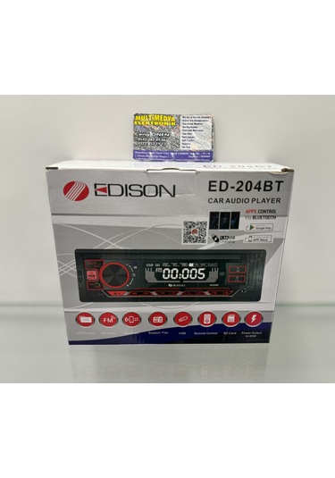 Edison Ed 204 Bt Usb Aux Bluetooth Fm Radyo Oto Teyp Mp3