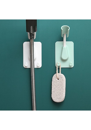 Primepickings Yeşil Vantuz Duş Tutucu Ayarlanabilir Duş Başlığı Tutucu Evrensel Banyo Braketi Meme Taban 2 Katlı Gri