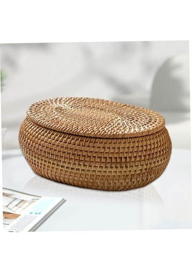 Tongxida Kapaklı Rattan Saklama Sepetleri, Renkli Rattan Sepet, Kullanışlı Depolama Çözümü Diğer