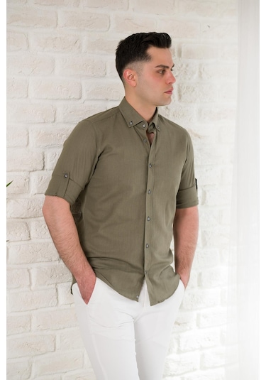 Advante Yaka Düğmeli Dokulu Slimfit Erkek Gömlek 001