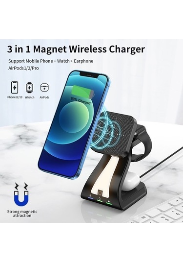 Tongxida 15w Hızlı Kablosuz Şarj Cihazı, Manyetik Telefon Standı, Çok Fonksiyonlu Şarj Aparatı, Sanbuyos Diğer