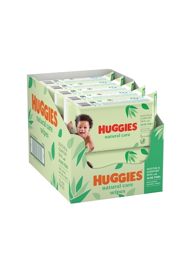 Huggies Natural Care Yenidoğan Islak Bebek Havlusu 10x56 Yaprak 10'lu Set