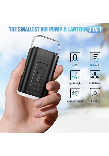 Elektrikli Hava Pompası Kablosuz Hava Kompresörü Şişirme/söndürme Pompaları Siyah