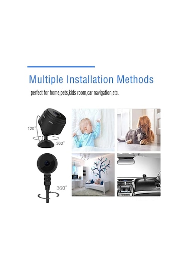 Maiyame Küçük Boyutlu 1080p Güvenlik Kamerası - Wifi İzleme, Geniş Açı, 2 Yönlü Ses, Şarj Edilebilir