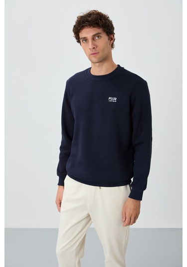Tommy Life Omar Lacivert Şardonlu Erkek Sweatshirt - 88137 Lacivert