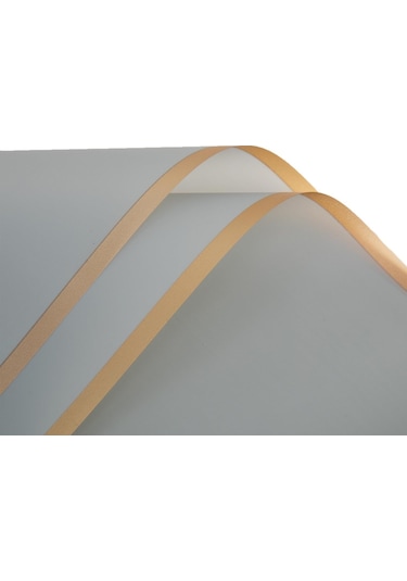 Çiçek Ambalaj Kağıdı - Gri - Altın Kenarlı - Mat Opp 58x58 Cm - 5