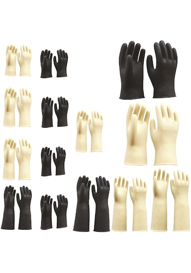 Homyl Uzun Sanayi Kauçuk Lateks Eldiven İş Siyah-31-cm