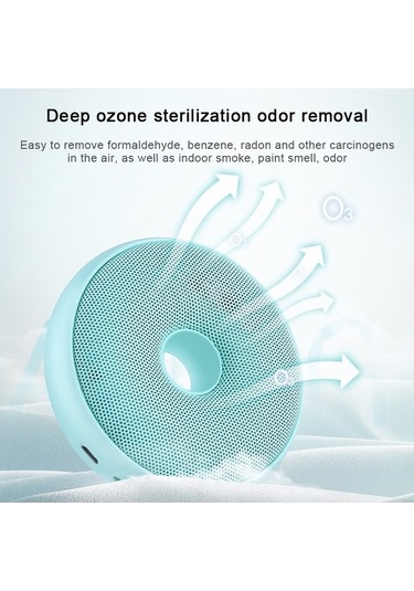 Dancemonkey Taşınabilir Donut Filtreli Hava Temizleyici Ozonlu Araba-ev Beyaz Beyaz