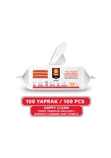 Happy Beyaz Sabun Kokulu Sirke ve Karbonatlı Yüzey Temizleme Havlusu 100'lü