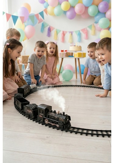Işıklı Ve Sesli Buharlı Tren Set 15 Parça