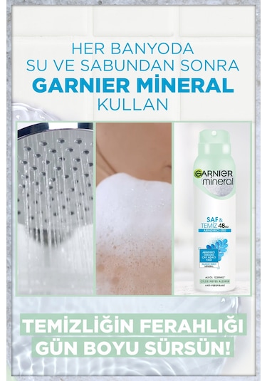 Garnier Mineral Saf&Temiz Antiperspirant Kadın Deodorant 150 ML