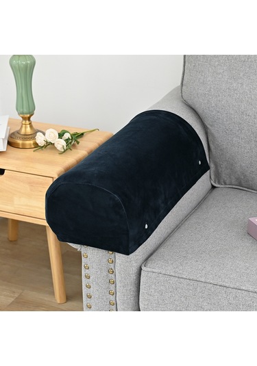 Xiyyadms Koyu Mavi Ev Kullanıma Silver Fox Yünlü Koltuk Kol Koruması 2 Adet - Yıkanabilir, Kaymazsız, Dört Mevsim Uygun, Esnek Örtü + 10 Adet Çivi KOYU MAVİ