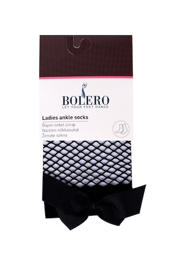 Bayan Kurdelalı Siyah File Soket Siyah