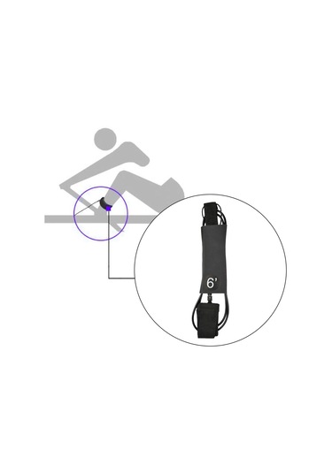 Suntek Bacak Halatı Paddleboard 7mm Kalın Ayak Tether 6-ft