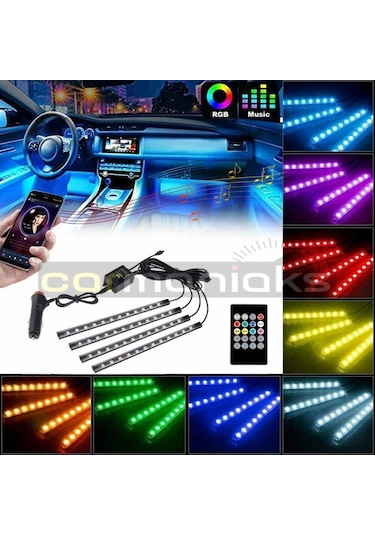 Araç Içi Ayak Altı Led Sese Duyarlı Led Müziğe Duyarlı 12 Led