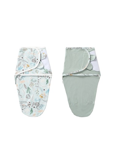 Maiyame Yeni Doğan Bebek Battaniyesi - 0-3 Ay S Beden Tam Pamuk - Çim Yeşili+nane Yeşili 2'li Paket - Uyku Torbası Ve Sarma Örtüsü Yeşil