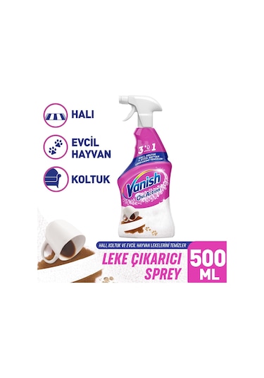 Vanish Oxi Action Çok Amaçlı Halı , Koltuk Ve Evcil Hayvan Leke Çıkarıcı Sprey 500 ML