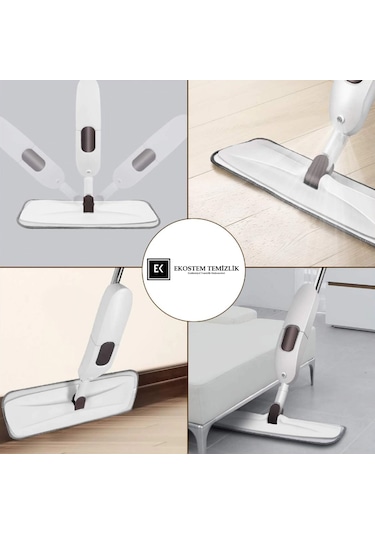 Yüksek Kaliteli Deterjan Hazneli Sprey Mop 3+1 Mikrofiber Yedeği